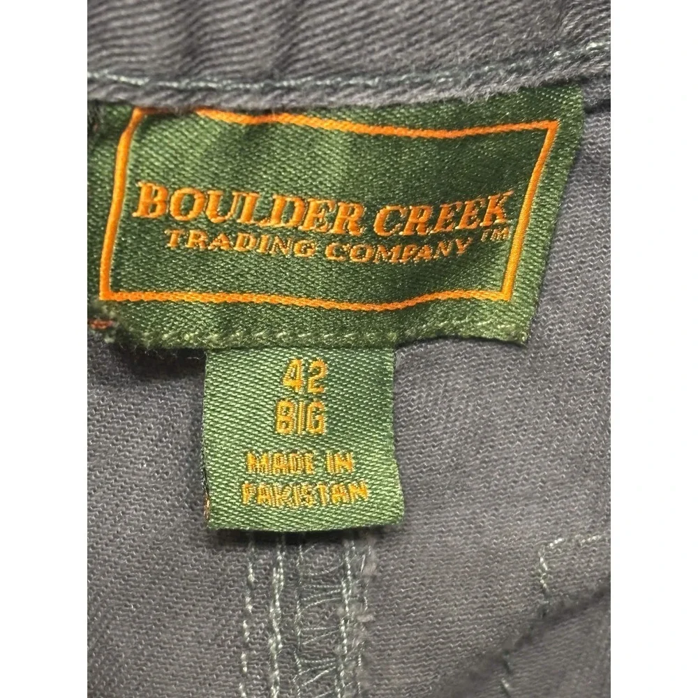 Boulder Creek Trading Company Mens Shorts 42 BIG Cargo Shorts Gray 100% Cotton